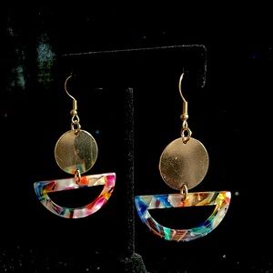 Earrings made by me! Gold jewelry & color accents!